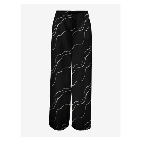 Women's black patterned trousers VERO MODA Merle - Women