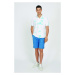 Polokošeľa La Martina Man Polo S/S Printed Piquet Opticwhite/Blueatoll