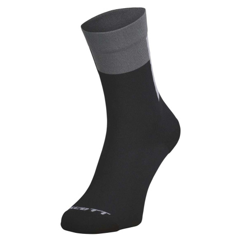 SCOTT Cyklistické ponožky klasické - BLOCK STRIPE CREW - šedá/čierna