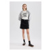 DEFACTO Cargo Fit Black Mini Jean Skirt