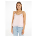 Light Pink Women's Tank Top with Lace Tommy Jeans Essential Lace S - Women