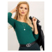 Dámsky zelený top s odhalenými ramenami RV-BZ-4692.05X-dark green