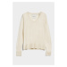 SVETER GANT FINE KNIT V-NECK CREAM