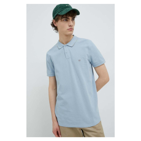 Bavlnené polo tričko Wrangler jednofarebné