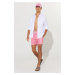 AC&Co / Altınyıldız Classics Men's Pink Standard Fit Regular Cut Side Pocket Patterned Quick Dry