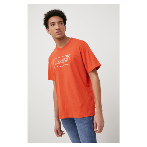 Bavlnené tričko Levi's oranžová farba, s potlačou Levi´s