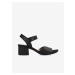 Čierne dámske kožené sandálky Rieker