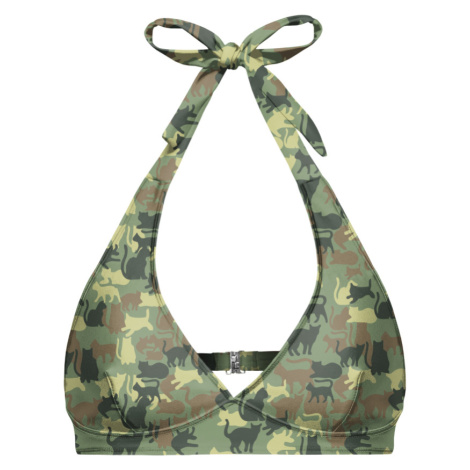 Aloha From Deer Woman's Camo Cats Halter Neck Bikini Top BTH AFD090