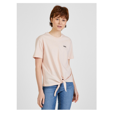 Light Pink Women's T-Shirt with Binding VANS - Women