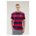 Tričko Woolrich Striped T-Shirt Červená
