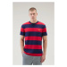 Tričko Woolrich Striped T-Shirt Red Stripe