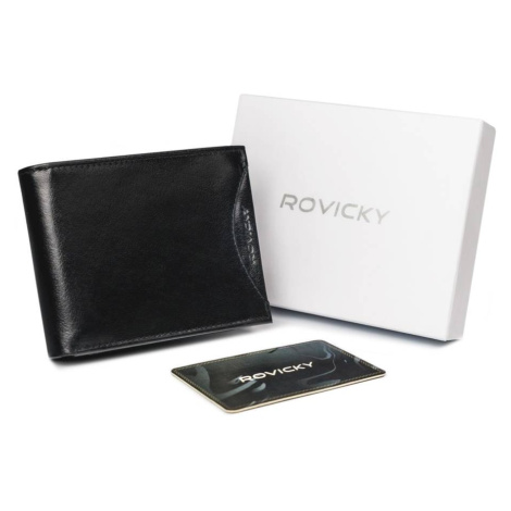 Široká, originálna pánska peňaženka z prírodnej RFID lícovej kože - Rovicky