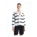 LC Waikiki Lcw V-Neck Striped Long Sleeve Women's Knitwear Cardigan