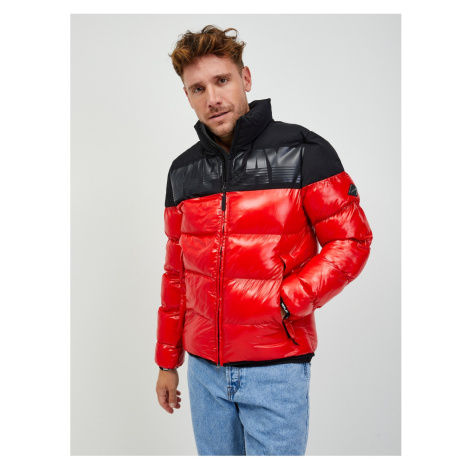 Black-Red Men's Quilted Winter Jacket Replay - Men's