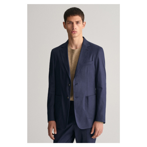 SAKO GANT SLIM COTTON LINEN SUIT BLAZER MARINE