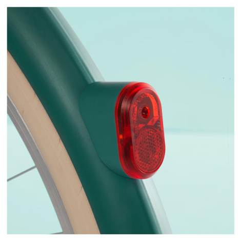 Zadné svietidlo na dynamo LED na mestský bicykel Elops zelené