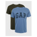 Sada dvoch pánskych triček v modrej a kaki farbe GAP