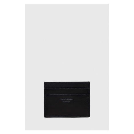Kožené puzdro na karty Abercrombie & Fitch pánsky, čierna farba