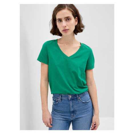 Zelené dámske basic tričko GAP