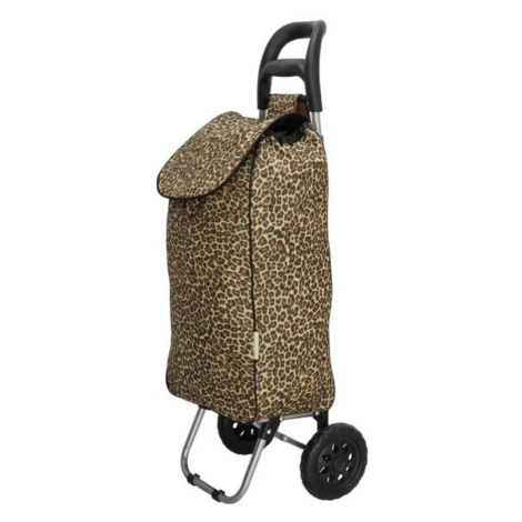 Hnedá nákupná taška na kolieskach „Leopard“