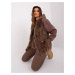 Brown fur vest with pockets