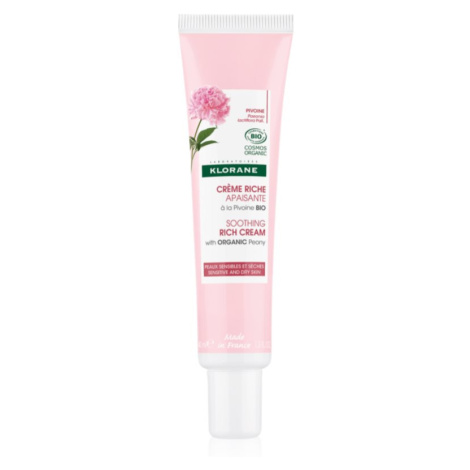 Klorane Peony Soothing Rich Cream upokojujúci krém pre citlivú a suchú pleť