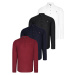 QUADRUPLE SET G783 DEWBERRY JUDGE COLLAR SHIRT-BLACK-WHITE-NAVY-BURGUNDY