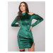 Tmavo zelené lesklé velúrové mini šaty RV-SK-7344.66-dark green