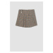 DEFACTO Girl Elastic Waist Plaid Pleated Twill Shorts Skirt