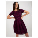 Fuchsiové krajkové šaty -LK-SK-509280-1.31X-dark purple