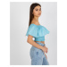 SVETLOMODRÝ CROP TOP S VOLÁNOM LK-TP-508609.37-LIGHT BLUE