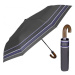 PERLETTI Skladací dáždnik s drevenou rúčkou BORDER / Sivý, 26081