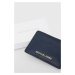 Kožené puzdro na karty MICHAEL Michael Kors dámsky, tmavomodrá farba