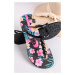 Čierne kvetované gumené sandále Class Frida Kahlo