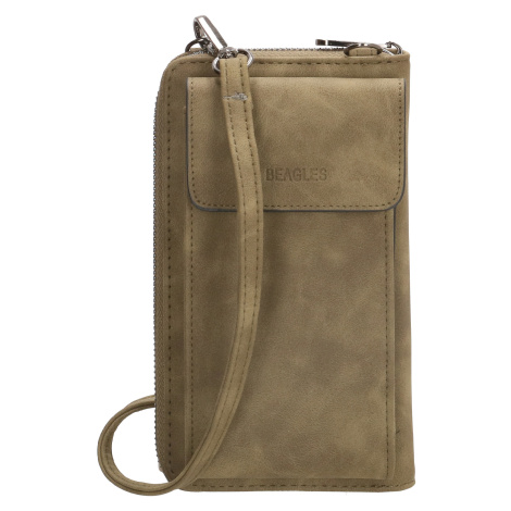 Dámska kabelka na telefón / peňaženka s popruhom cez rameno Beagles Rebelle - olivová - na výšku