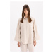 DEFACTO Relax Fit Linen Blend Long Sleeve Shirt Tunic