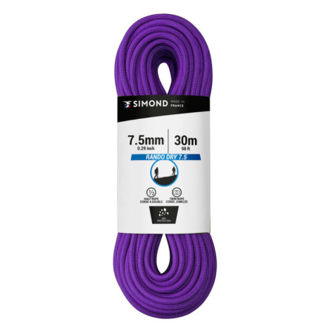 Skialpinistické polovičné lano Rando Dry 7,5 mm x 30 m fialové