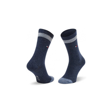 Tommy Hilfiger Súprava 2 párov vysokých detských ponožiek 354009001 Modrá