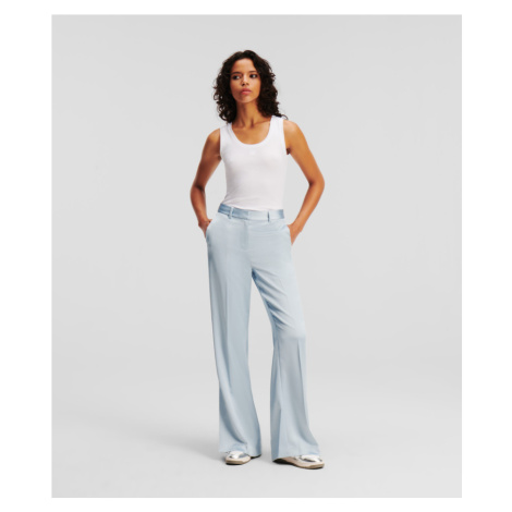 Nohavice Karl Lagerfeld Fluid Satin Tailored Pants Cashmere Blue