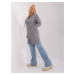 Sivý dlhší sveter na zips s vreckami PM-SW-PM-3733.17-grey
