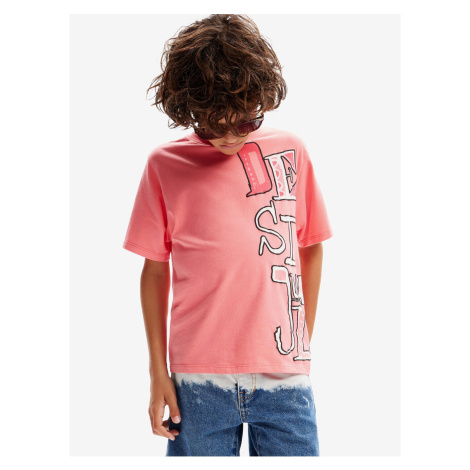 Koralové chlapčenské tričko Desigual Ander
