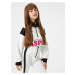 Koton Sweatshirt High Collar Half Zipper Long Sleeve Printed Color Contrast