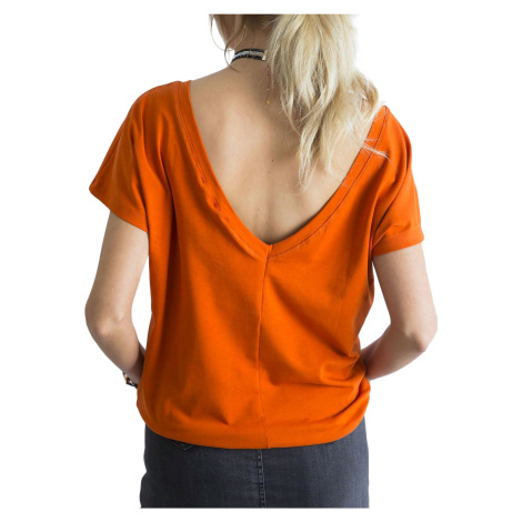 T-shirt with back neckline in dark orange