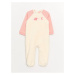 LC Waikiki Crew Neck Long Sleeve Plush Baby Girl Jumpsuit