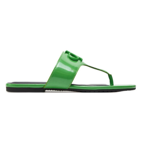 Calvin Klein Jeans Žabky Flat Sandal Slide Toepost Mg Met YW0YW01342 Zelená