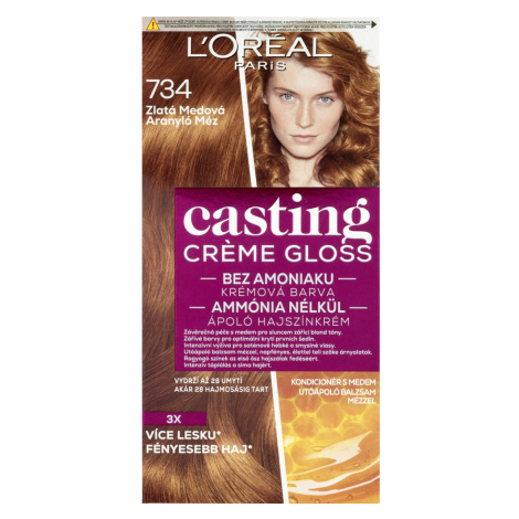 Barvící krém bez amoniaku Loréal Casting Créme Gloss - 734 zlatá medová - L’Oréal Paris + darček