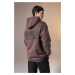 DEFACTO Unisex Oversize Fit Wide Pattern Hooded Back Printed Sweatshirt