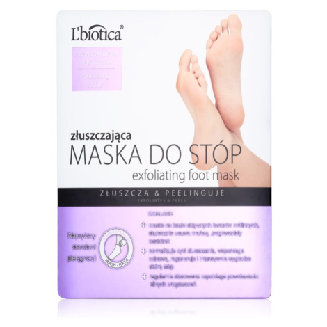 L’biotica Masks exfoliačné ponožky pre zjemnenie a hydratáciu pokožky nôh