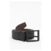 DEFACTO Men's Rectangle Buckle Faux Leather Double Sided Classic Belt