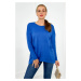 Sweater with front pockets cornflower blue